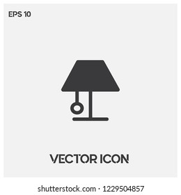 Night lamp vector icon illustration.Flat table lamp icon.Premium quality.