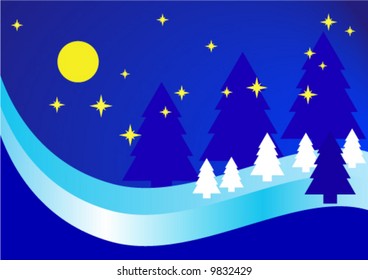 Night landscape background