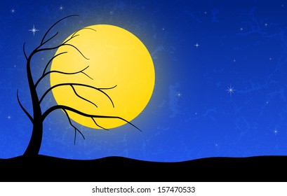 Night landscape. EPS 10 vector illustration. RGB color mode.