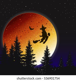 Night landscape Halloween.