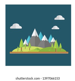 Night Landscape Illustration in Flat Designs