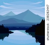 Night landscape lake