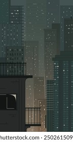 Night landscape of a modern city. Vector illustration. Sketch for creativity.