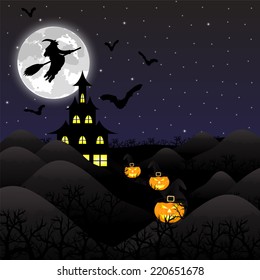 night landscape on Halloween