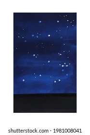 The night landscape. Outer space starry design. Vector illustration
