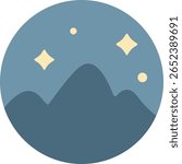 Night Landscape with Stars Over Mountain Peaks