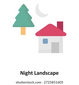 Icono de Vector de paisaje nocturno que puede modificarse o editarse fácilmente


