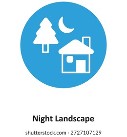 Icono de Vector de paisaje nocturno que puede modificarse o editarse fácilmente

