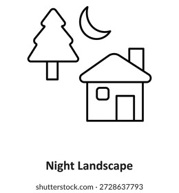 Icono de Vector de paisaje nocturno que puede modificarse o editarse fácilmente

