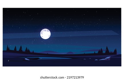 night Landscape vector illustration design