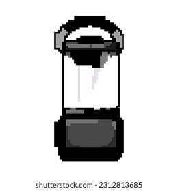 night lantern camp lamp game pixel art retro vector. bit night lantern camp lamp. old vintage illustration