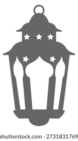 Night lantern in decorative eastern black silhouette style