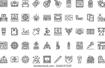 Night life icons icons Simple vector icon. Illustration symbol design template for web mobile UI element. 