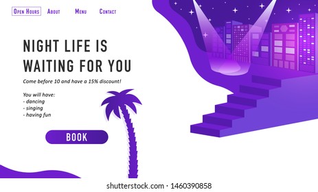 Night Life Landing Page Template