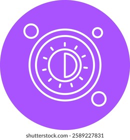 Night Light Button Outline Style Icon Design