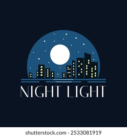 Nachtlicht-Logo, flaches Design