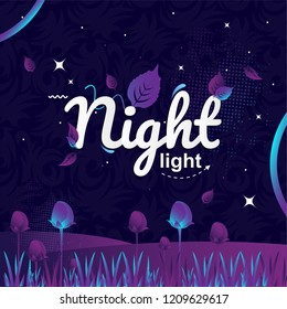 Night Light Typography vector illustration