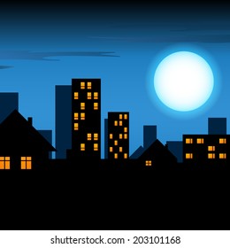 Night lighted city