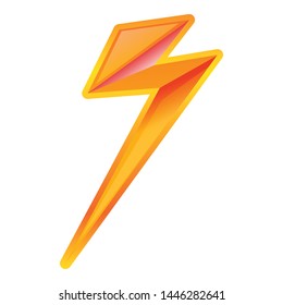 Night lightning bolt icon. Cartoon of night lightning bolt vector icon for web design isolated on white background