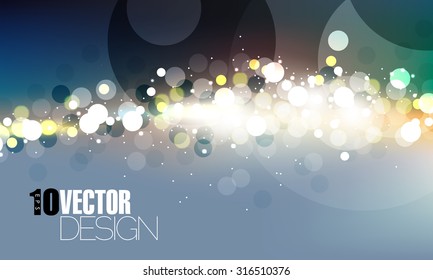 night lights bokeh space energy luminous transparent circles defocused background, eps10 vector