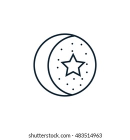Night line icon Vector Illustration Image Web Material icon  Flat 