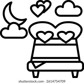 Night Line Vector Icon Design