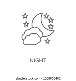 Night linear icon. Night concept stroke symbol design. Thin graphic elements vector illustration, outline pattern on a white background, eps 10.