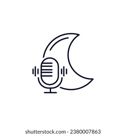 night live. Vector linear icon isolated on white background.
