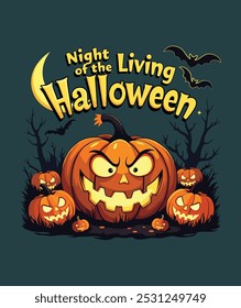 Night of the living Halloween t-shirt design