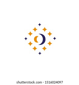 night logo with moon and stars