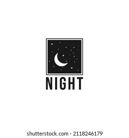 plantilla de logotipo nocturno en fondo blanco