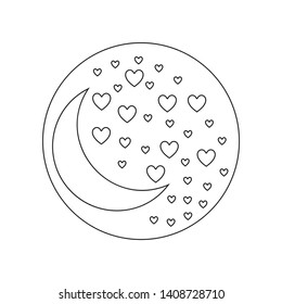 night of love icon. Element of valentine's day, wedding for mobile concept and web apps icon. Outline, thin line icon for website design and development, app development