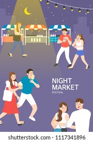 Night market Festival Illustration