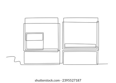 Night market hawker shop. Night market one-line drawing