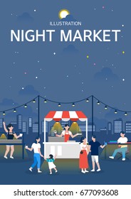 Night market illustration