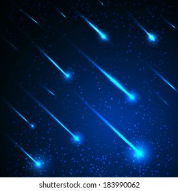 night meteor sky vector illustration
