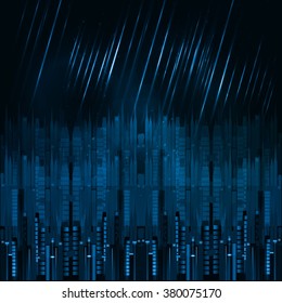 Night metropolis. Vector illustration.