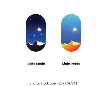 night mode and bright mode, icon for website in dark mode and light mode