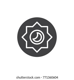 Night mode brightness mode icon vector, filled flat sign, solid pictogram isolated on white. Photo camera manual settings symbol, logo illustration.