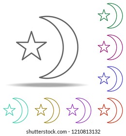 night mode icon. Elements of photography in multi color style icons. Simple icon for websites, web design, mobile app, info graphics