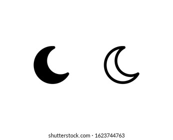 Night mode icon. With glyph and outline style