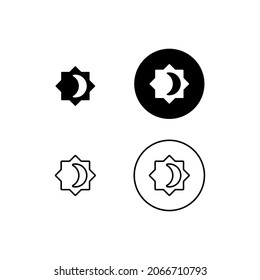 Night mode icon isolated of flat style design, Dark mode icon.