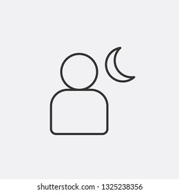 Night mode icon isolated on background. Photography symbol modern, simple, vector, icon for website design, mobile app, ui. Vector Illustration