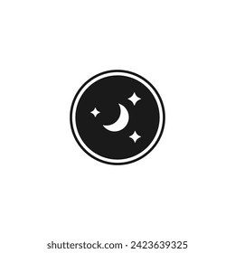 Night mode icon or night light mode icon vector isolated. Best night mode icon for apps, websites, print design, and more about night light..