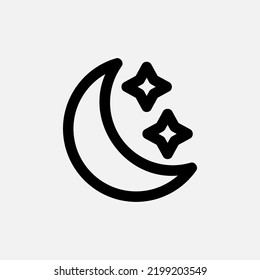 Night mode icon in line style about camera, use for website mobile app presentation