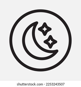 Night mode icon in line style about camera, use for website mobile app presentation