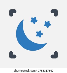 night mode icon vector illustration.use for camera, phone, edit, setting icons .