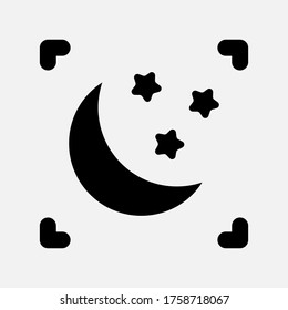Icono de modo nocturno ilustración vectorial.usar para cámara, teléfono, editar, configurar iconos.
