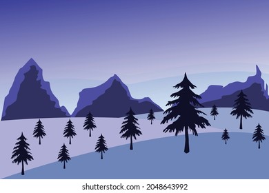 Night mode landscape background vector template