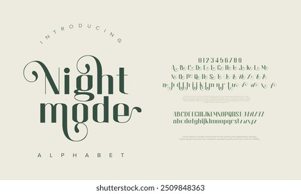 Night Mode modern alphabet font and number. Typography modern creative design concept fonts and numbers. vector illustration